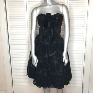 Didier Ludot Paris Black Lace Velvet Tulle Dress 2